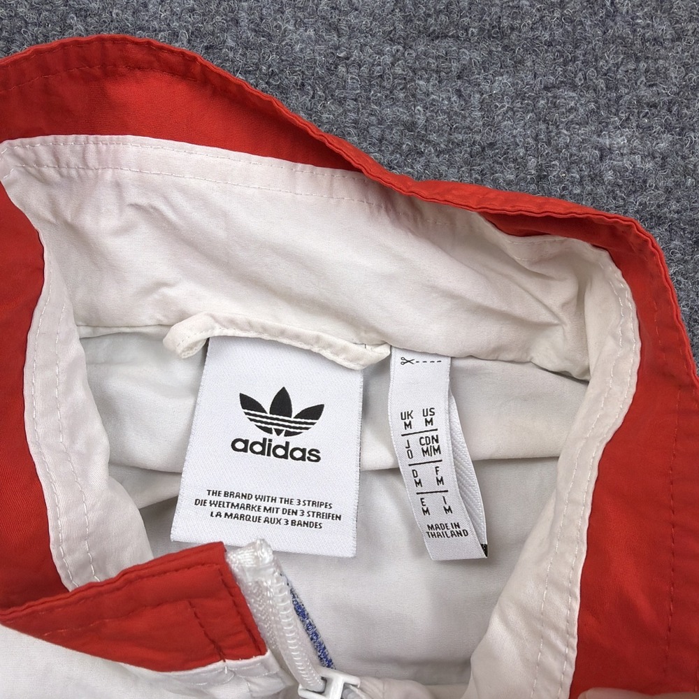 Adidas Original Shadow Trefoil Windbreaker White/Red/Blue GL5132 USA Size M - Picture 4 of 7